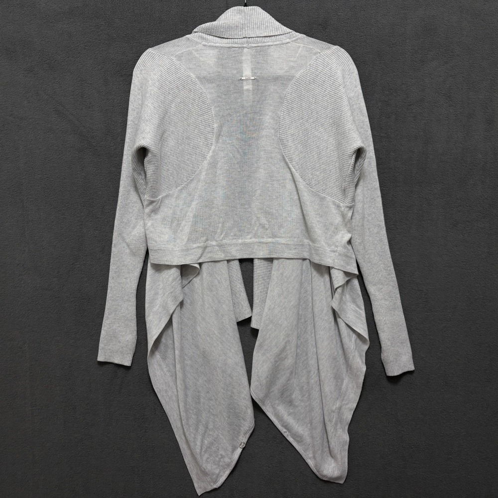 Lululemon Cardigan Open Front Asymmetrical Wool Silk Cashmere Blend Women's Sz 6 - Picture 7 of 16